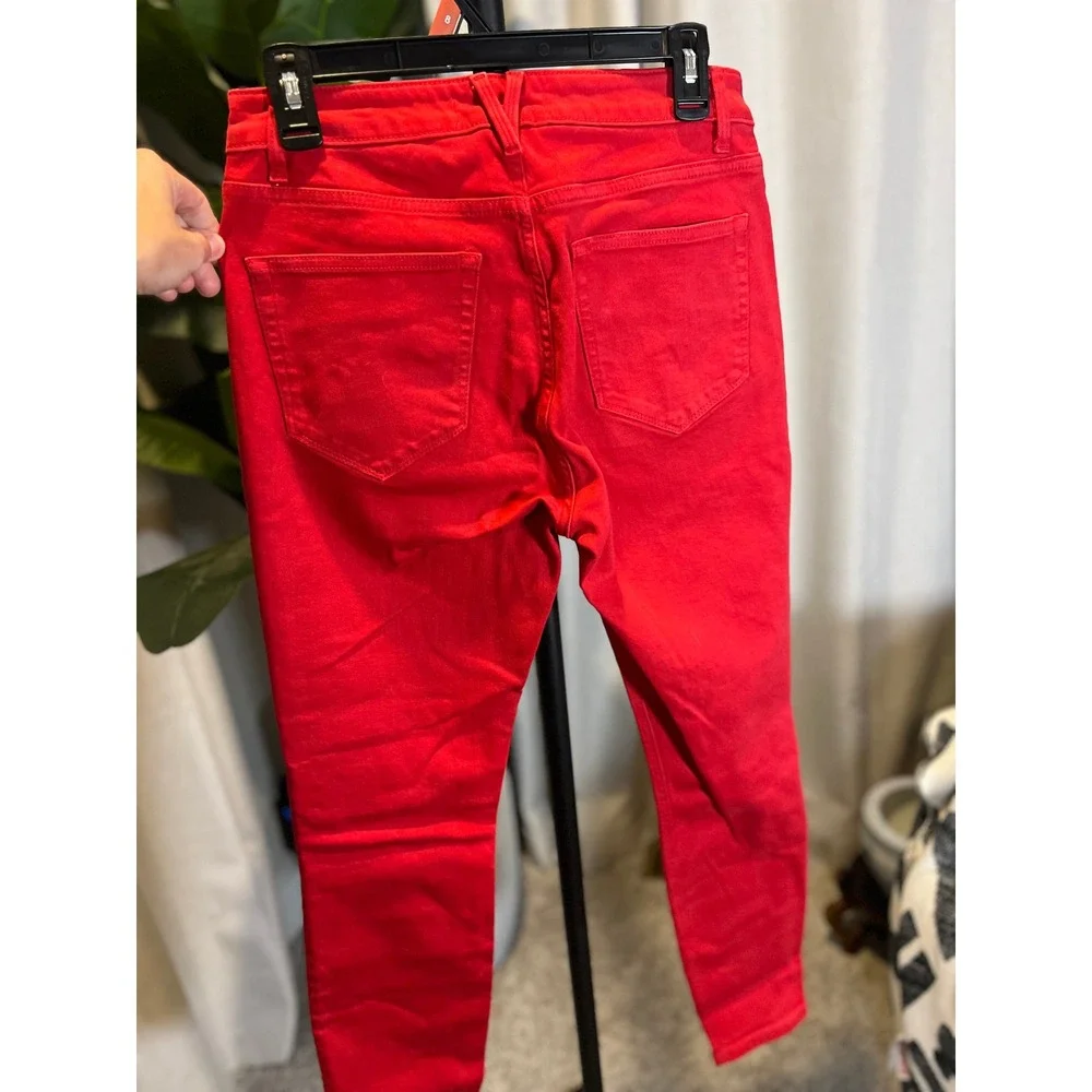 Vineyard Vines Womens Red Skinny Jeans Size 27 Stretch Denim 5-Pocket Slim Fit